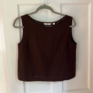 Uniqlo Linen Blend Brown Sleeveless Tank Small